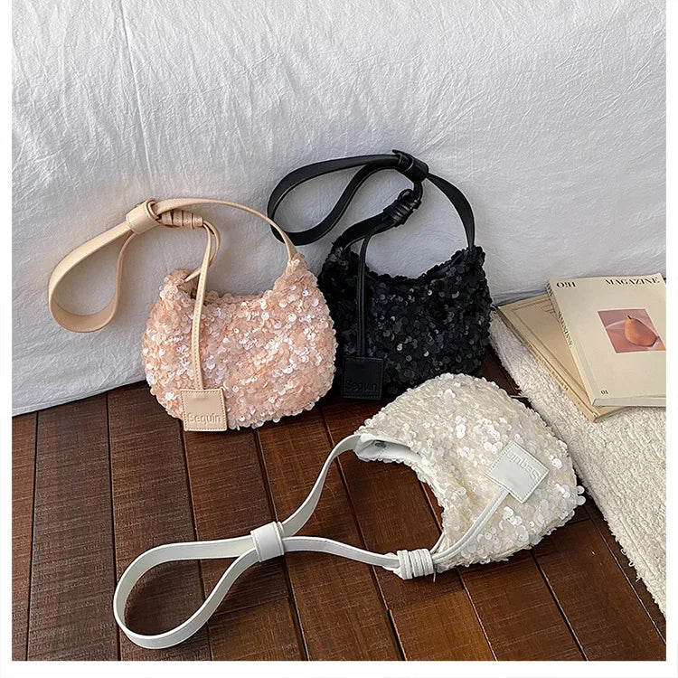 Sequin Hobo Shoulder Bag