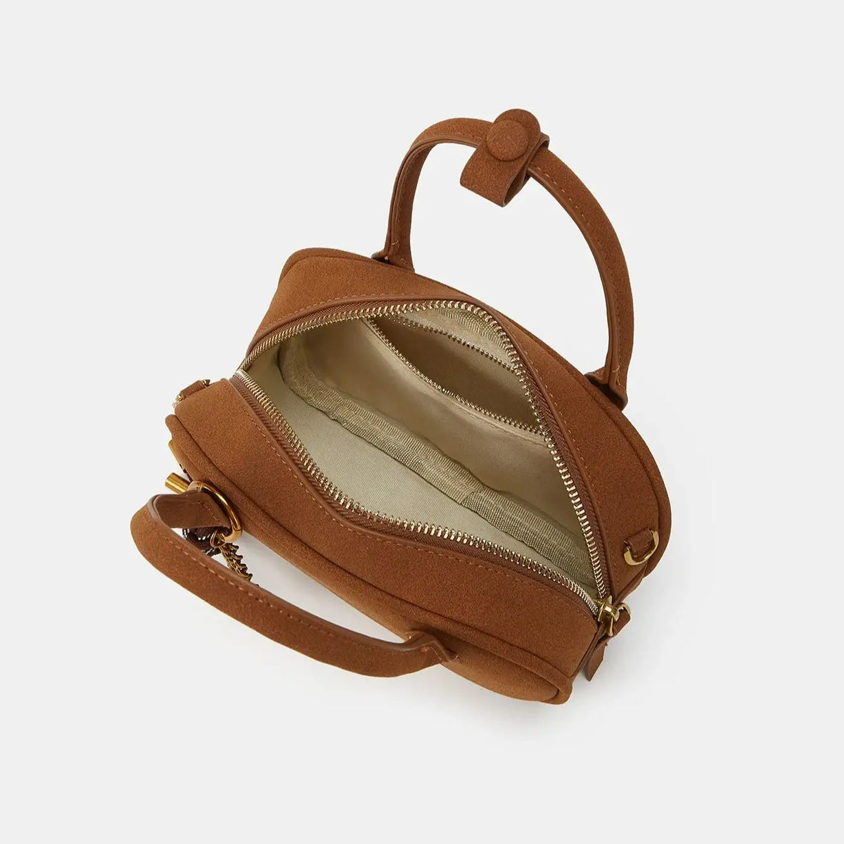 Rounded Top-Handle Crossbody Bag