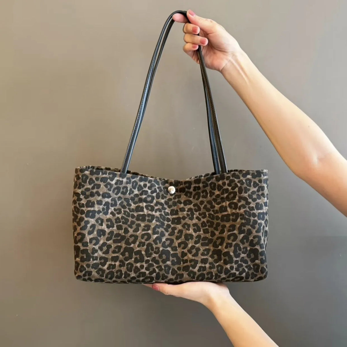 Leopard-Print Shoulder Tote