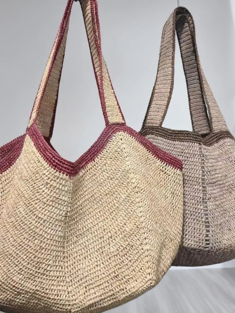 Openwork Woven Shoulder Tote