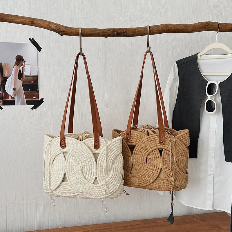 Loop-Pattern Shoulder Bag