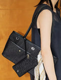 Double-Pocket Shoulder Tote Bag