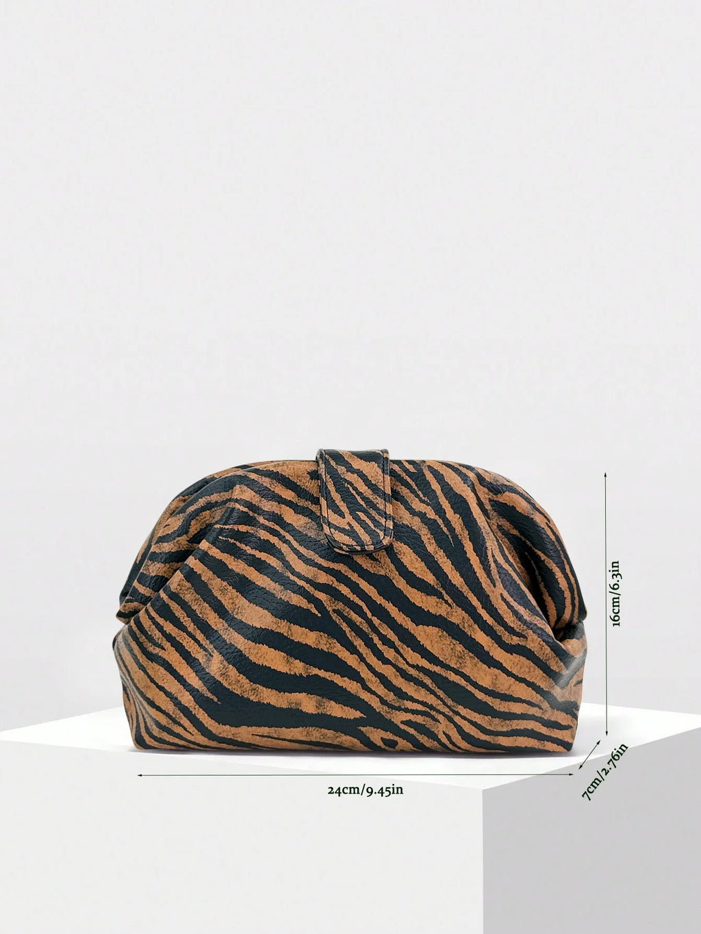 Tiger-Stripe Pouch Clutch