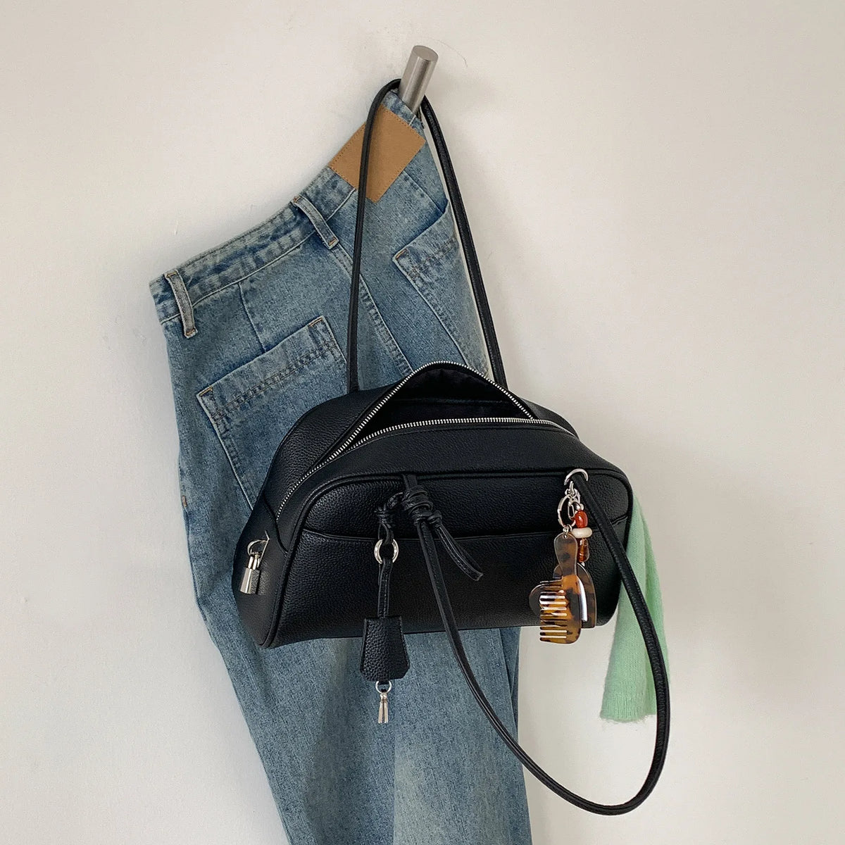Rectangular Bowling Shoulder Bag