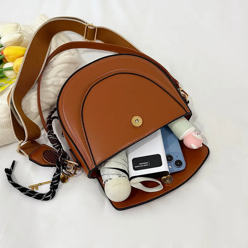 Layered Crescent Handbag