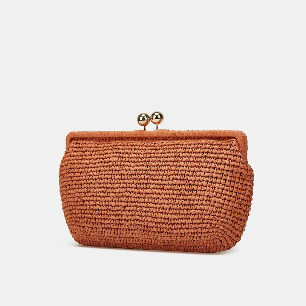 Woven Kiss-Lock Chain Bag