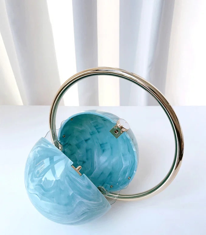 Swirl Ring-Handle Evening Clutch