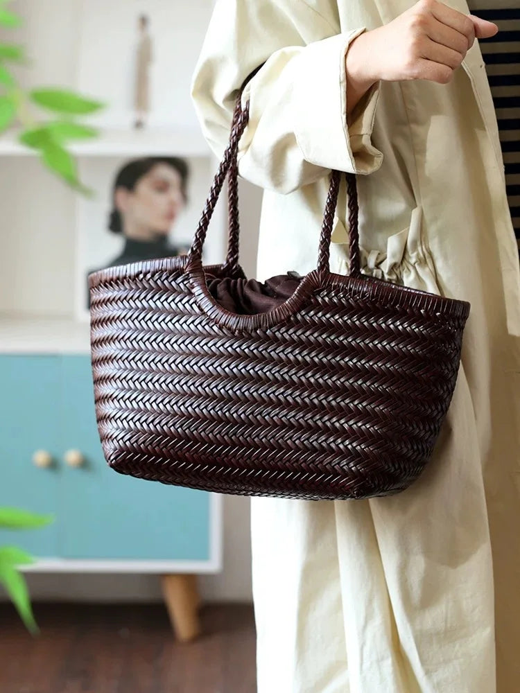 Woven Trapeze Tote Bag