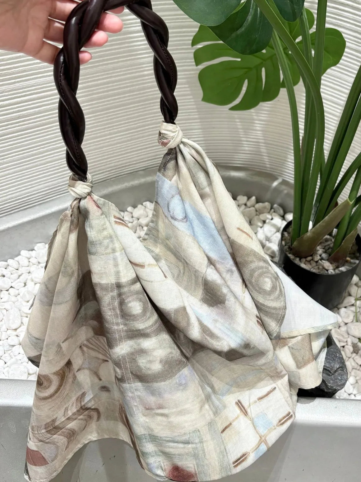 Printed Scarf Shoulder Bag