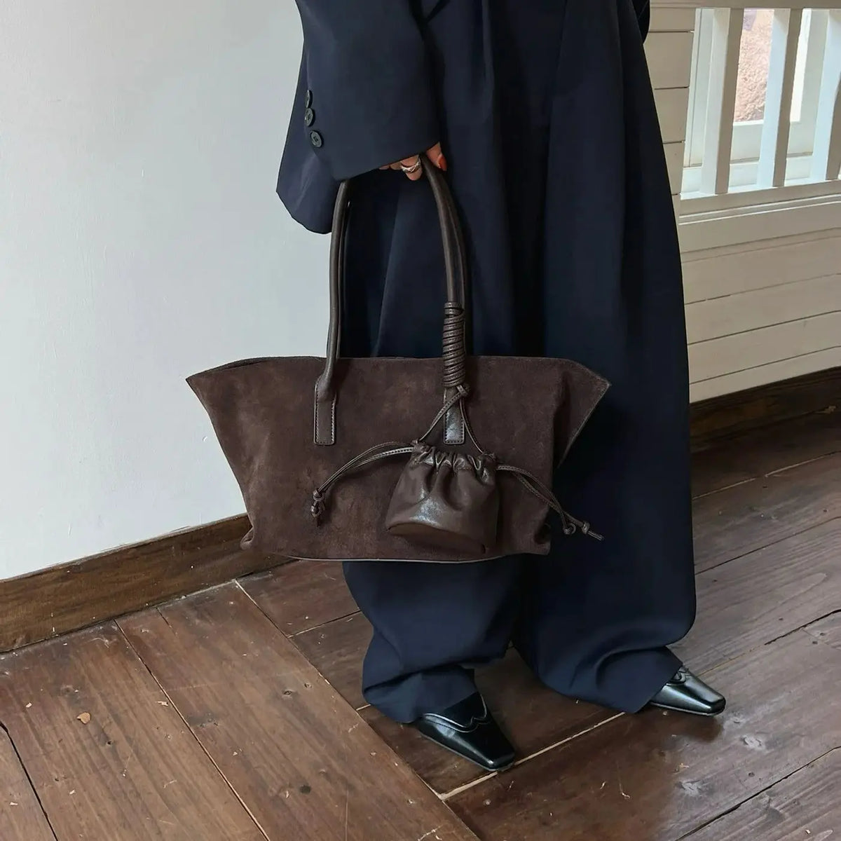 Winged Shoulder Tote Bag