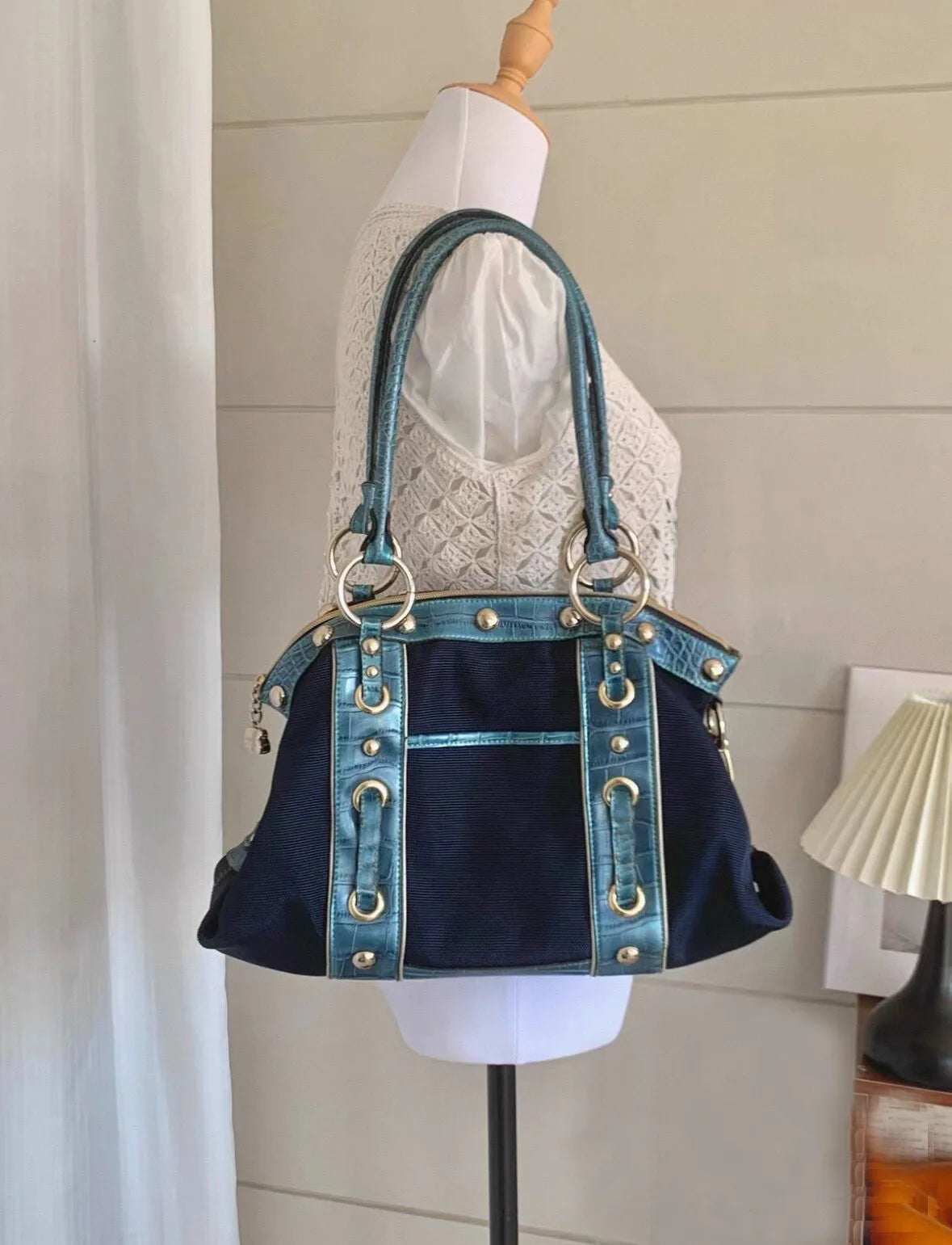Studded Belt Detail Bowling Bag