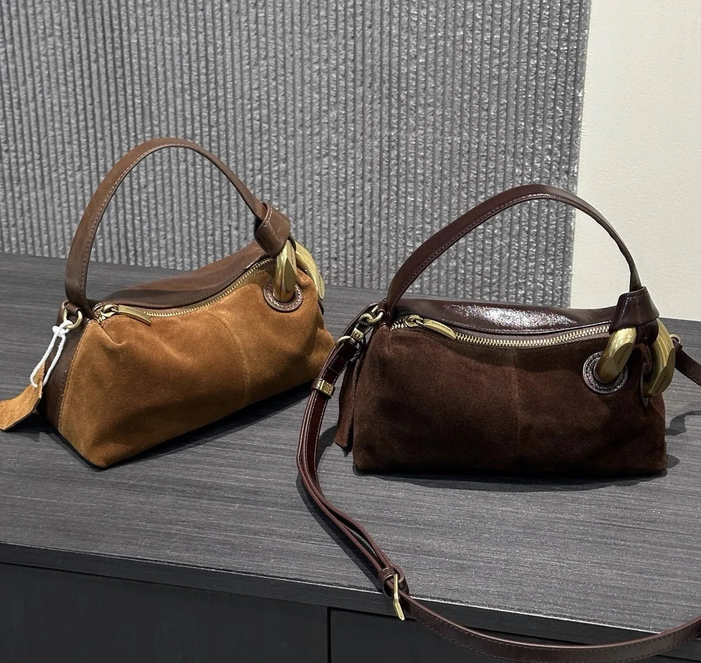Ring-Handle Shoulder Bag