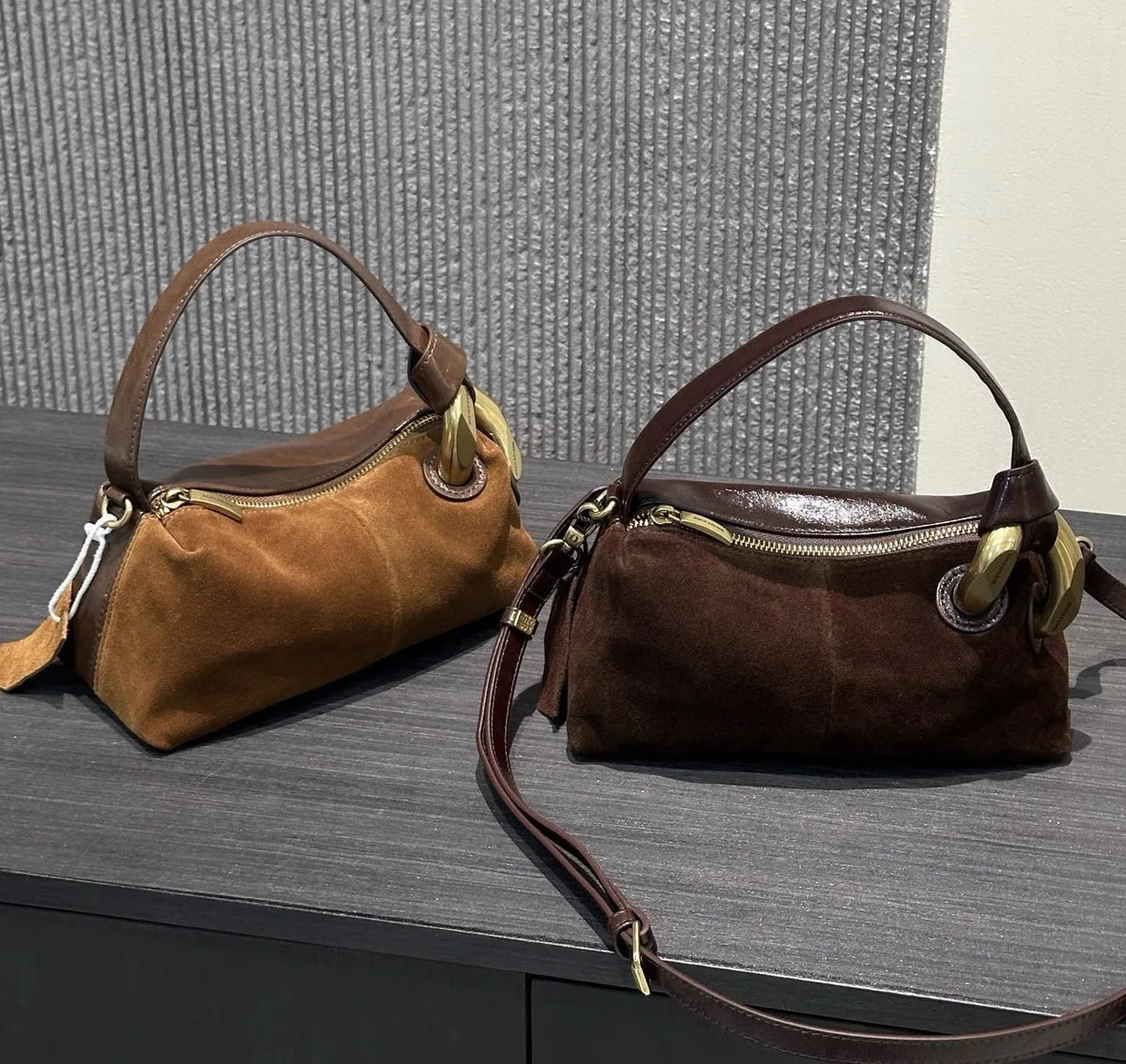Ring-Handle Shoulder Bag
