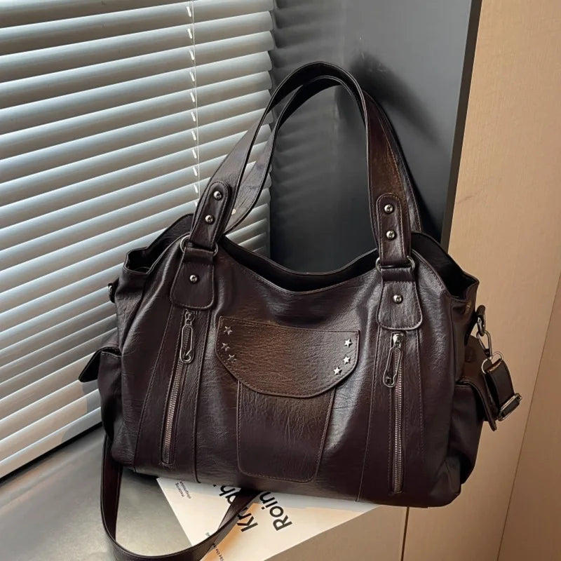 Zip-Pocket Shoulder Bag