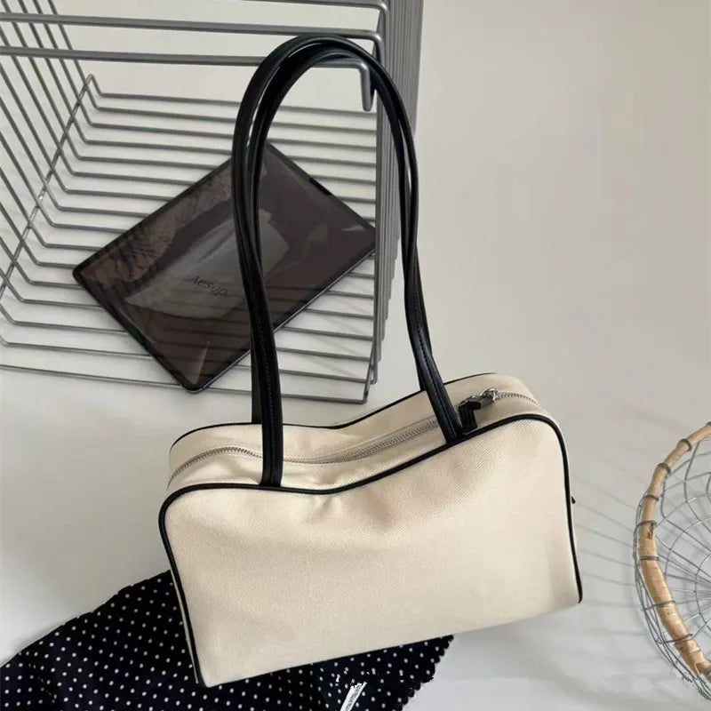 Rectangular Zip Shoulder Bag