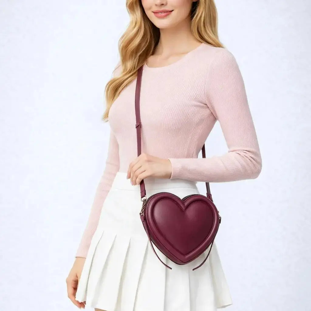 Heart-Shaped Crossbody Bag