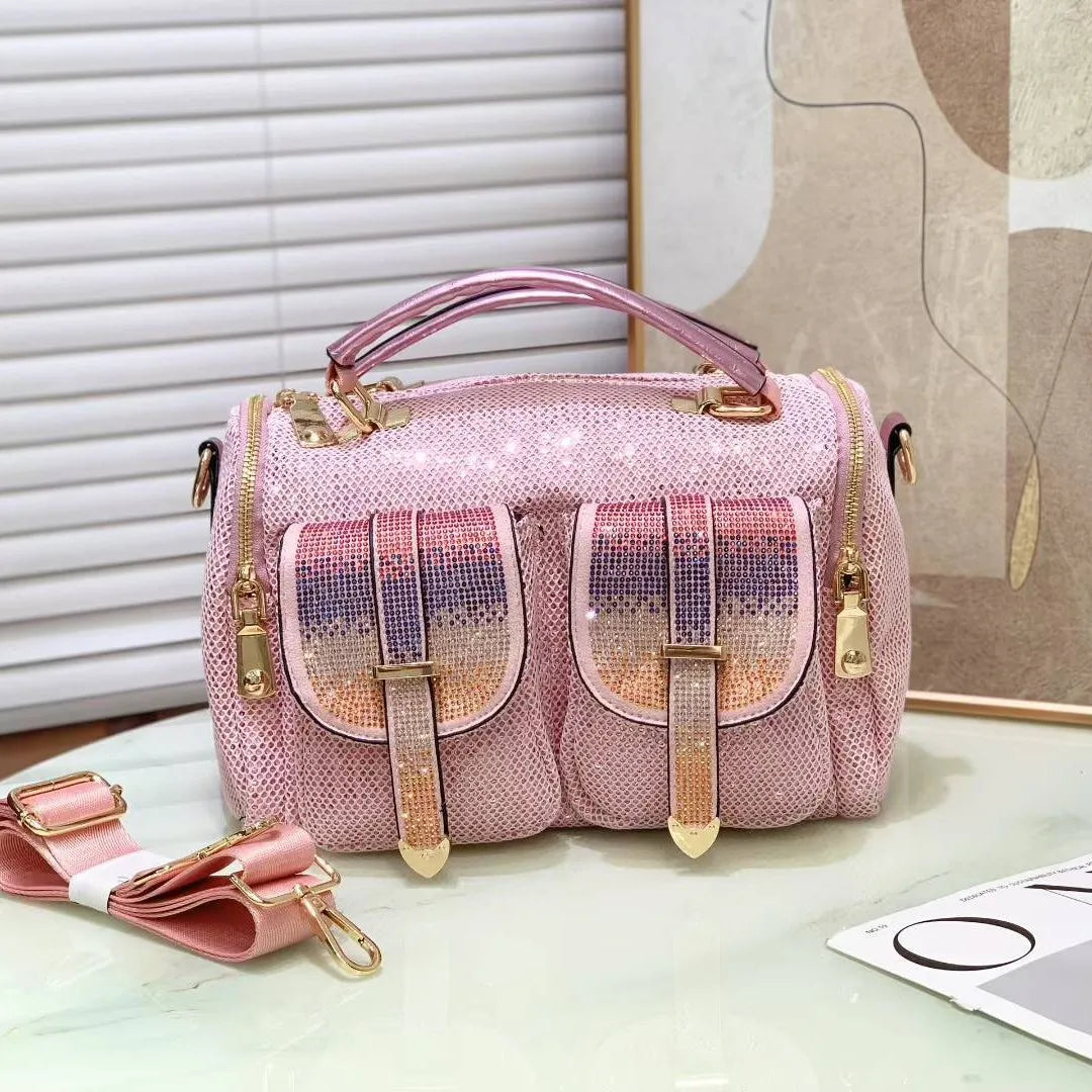 Sparkling Double-Pocket Bowling Bag