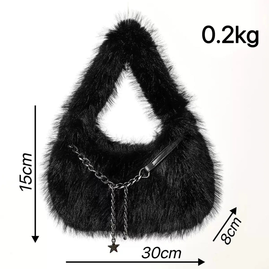 Plush Crescent Shoulder Bag