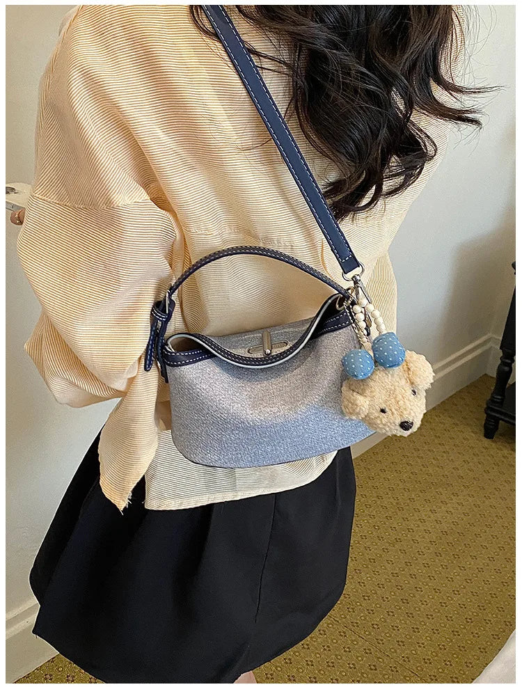 Curved Zip Shoulder Bag