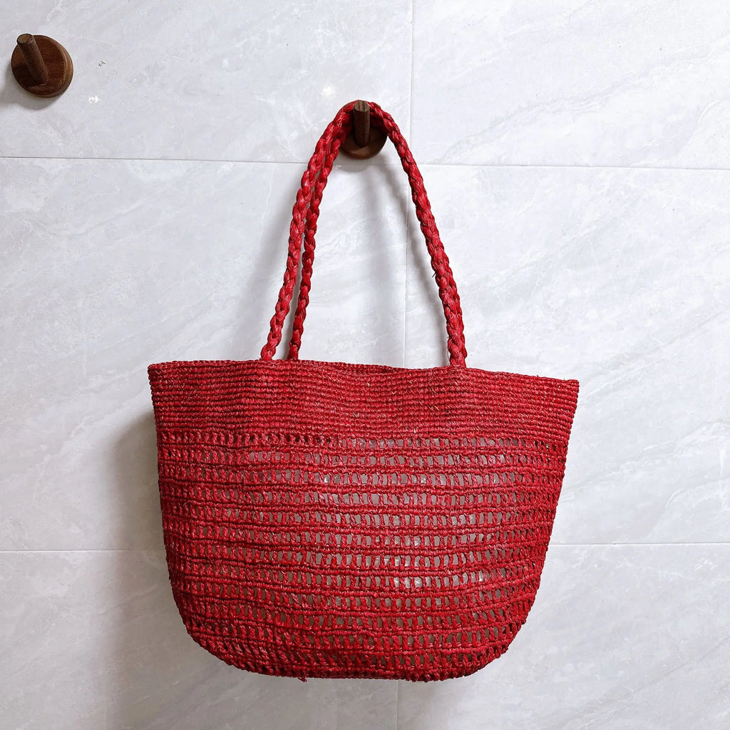 Openwork Woven Shoulder Tote