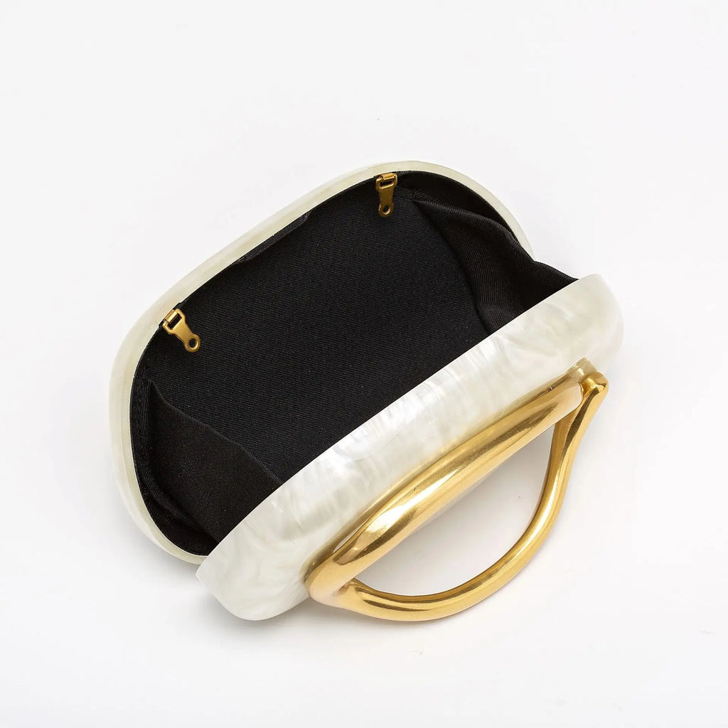 Oval-Accent Evening Clutch