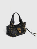 Studded Lock Top-Handle Bag
