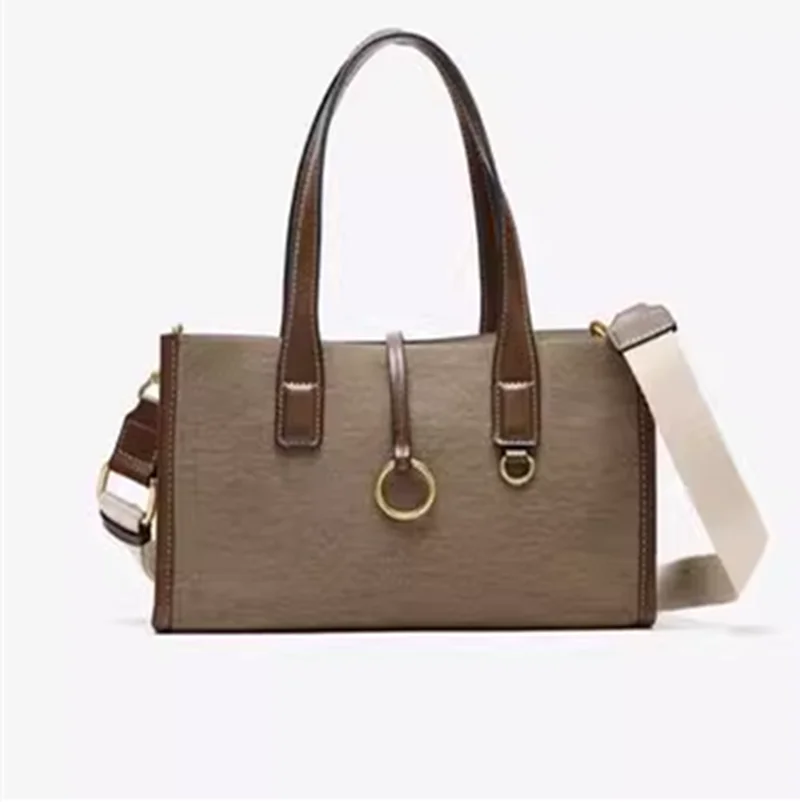 Ring-Detail Top-Handle Bag