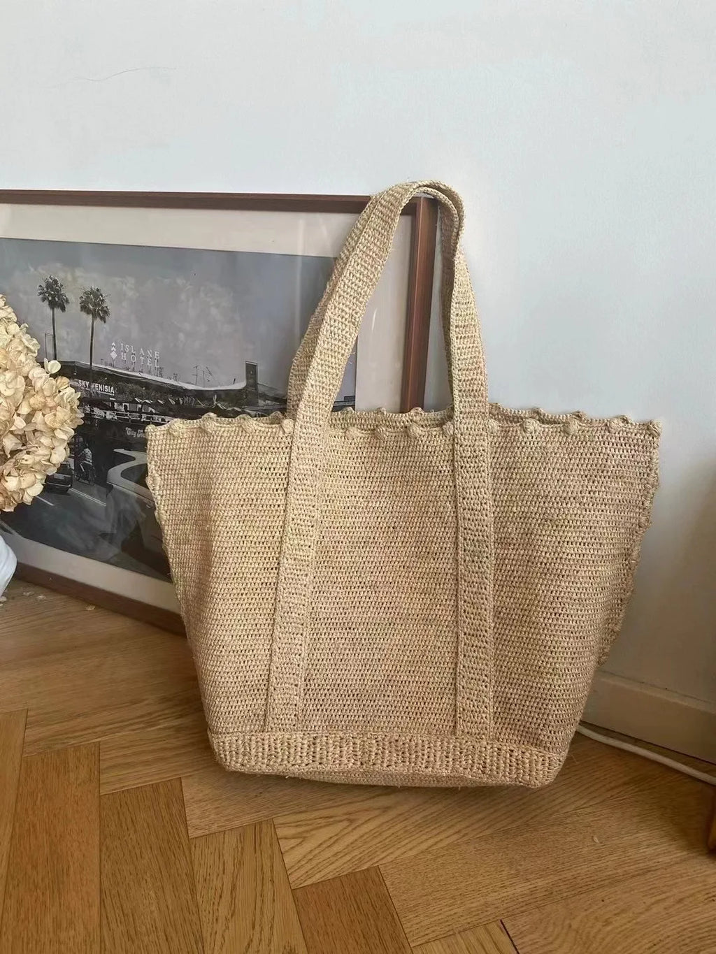 Woven Shoulder Tote Bag