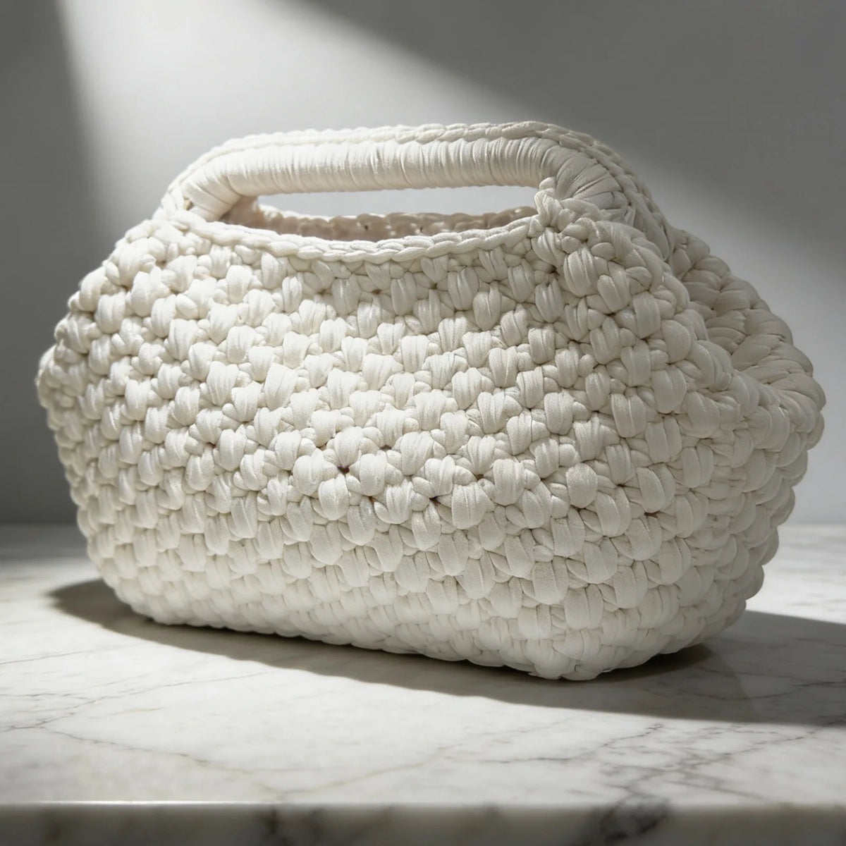 Chunky-Woven Top-Handle Bag