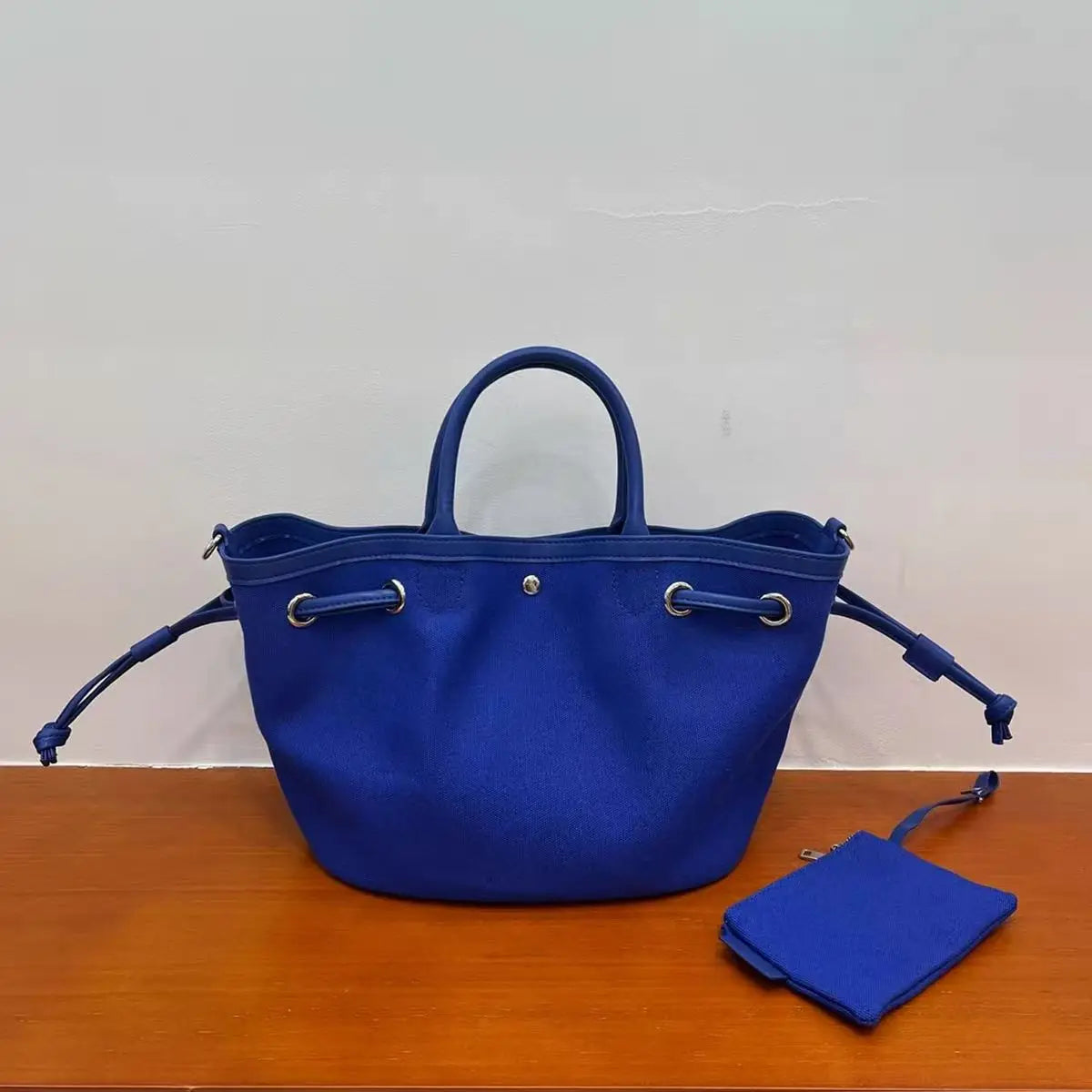 Eyelet Drawstring Tote Bag