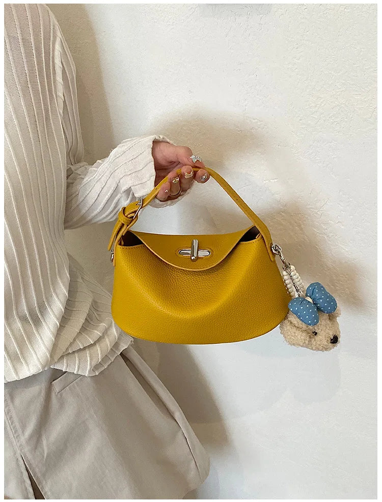 Curved Zip Shoulder Bag