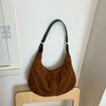 Contrast Stitch Crescent Shoulder Bag