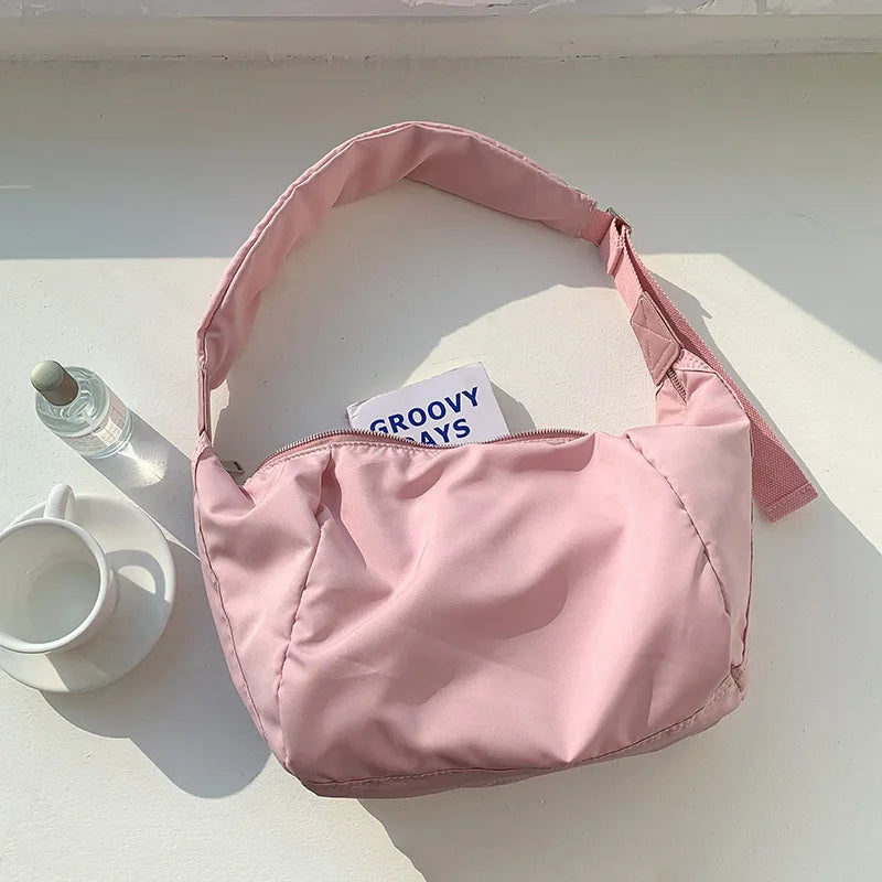 Ruched Crescent Shoulder Bag