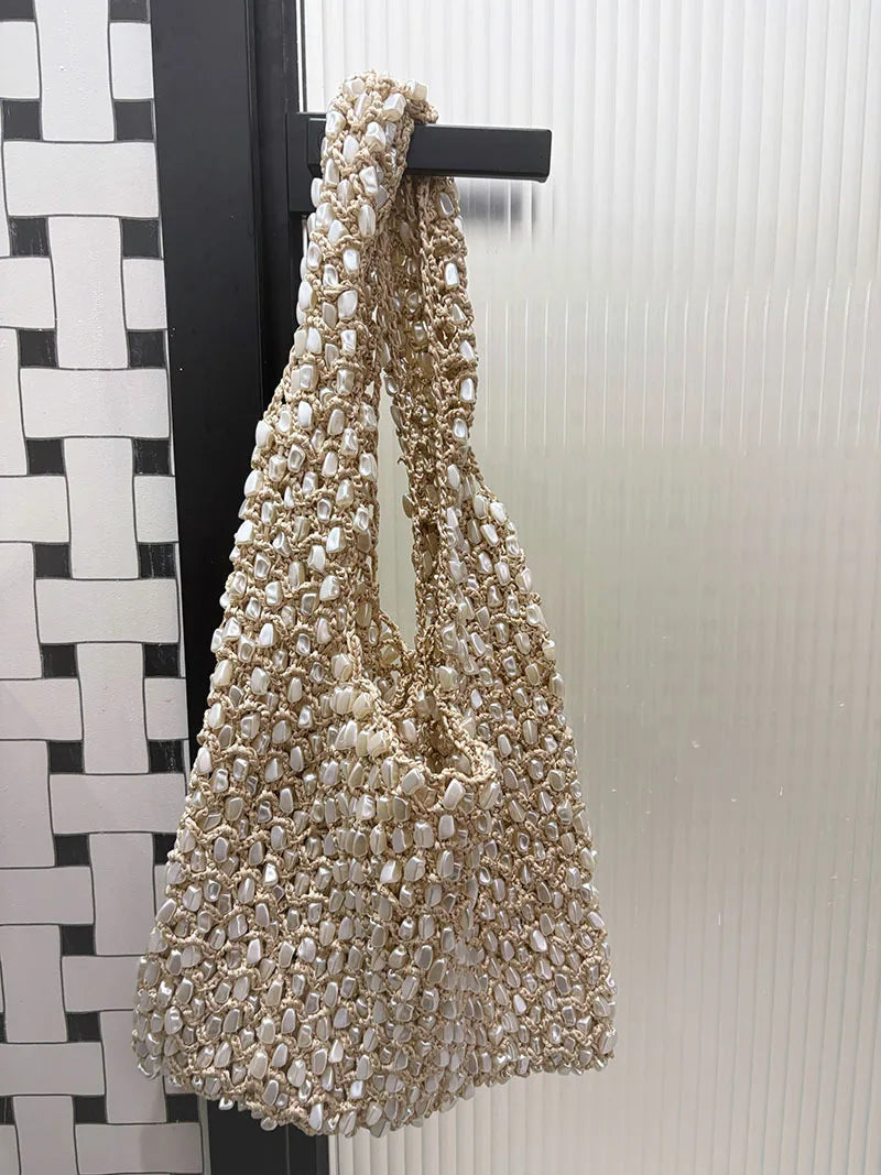 Beaded Hobo Shoulder Bag