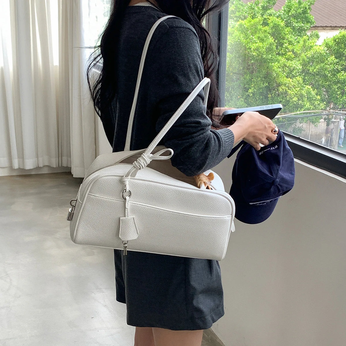 Rectangular Bowling Shoulder Bag