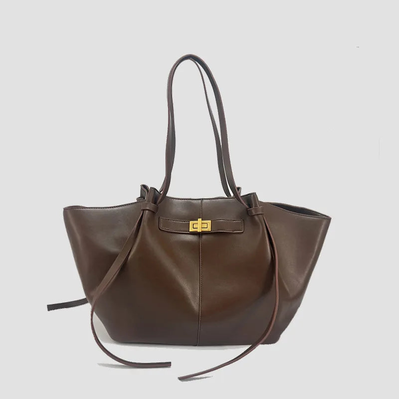 Belted Trapeze Tote Bag