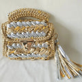Metallic Woven Handbag