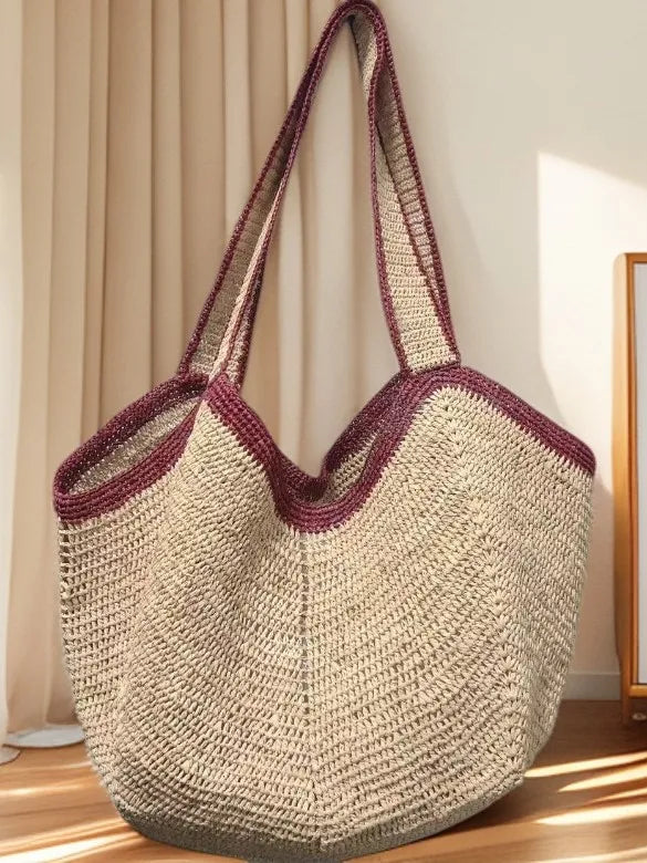 Openwork Woven Shoulder Tote