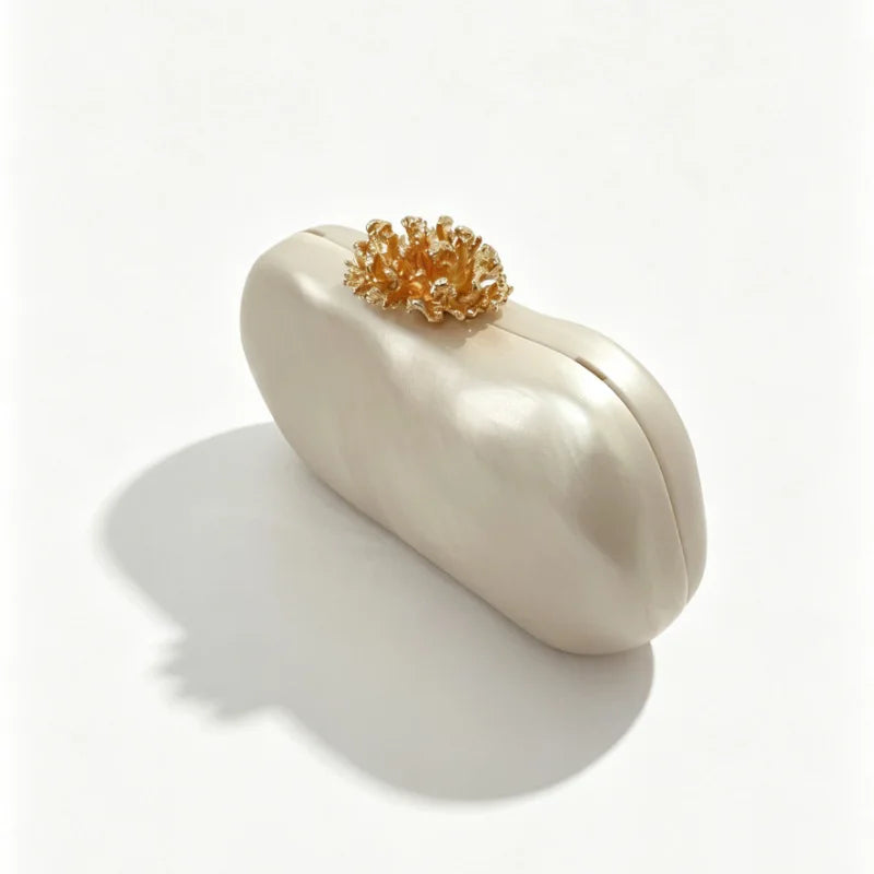 Crown-Clasp Evening Clutch