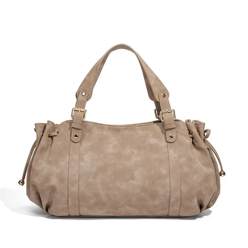 Gathered Buckle Shoulder Bag