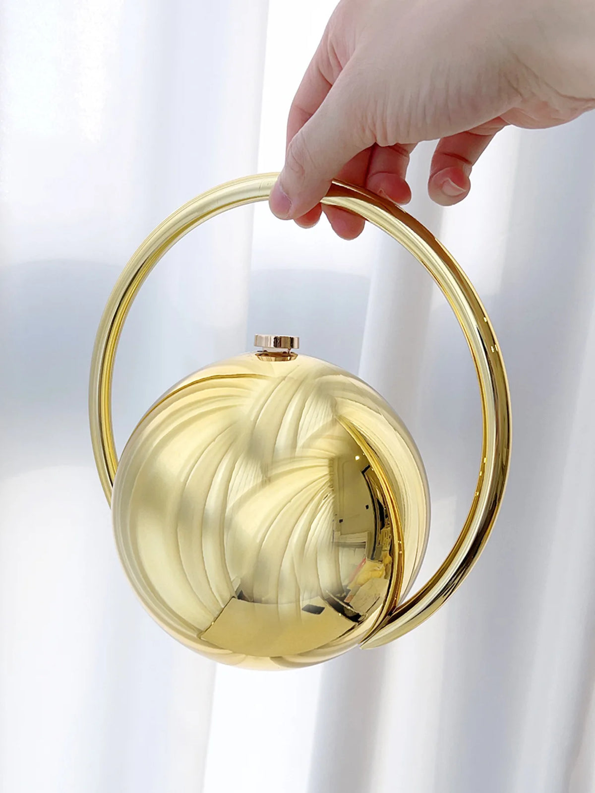 Swirl Ring-Handle Evening Clutch