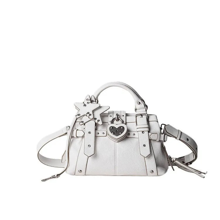 Studded Lock Top-Handle Bag