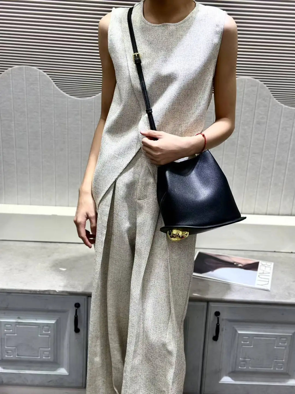 Frame-Handle Bucket Bag