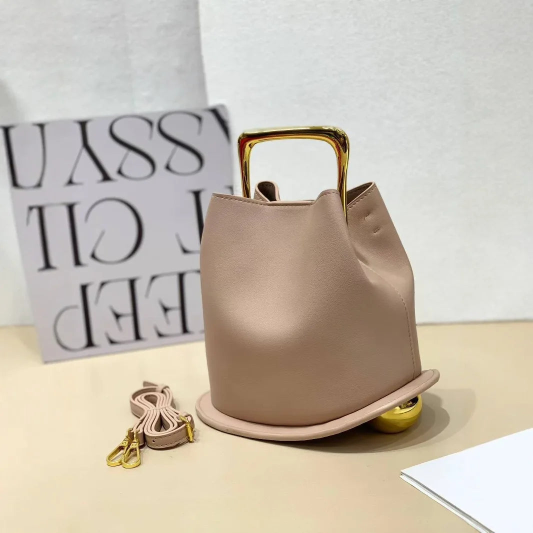 Frame-Handle Bucket Bag