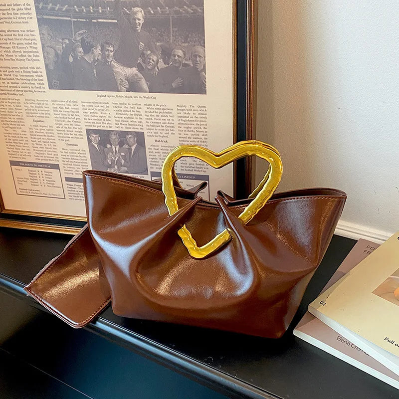 Sculpted-Handle Top-Handle Bag