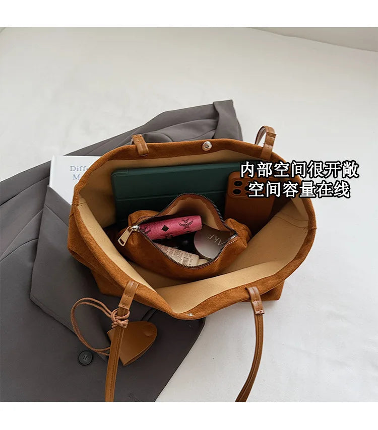 Textured Shoulder Tote Bag