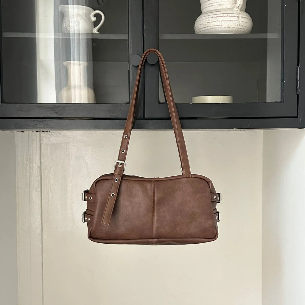 Structured Boston Shoulder Bag
