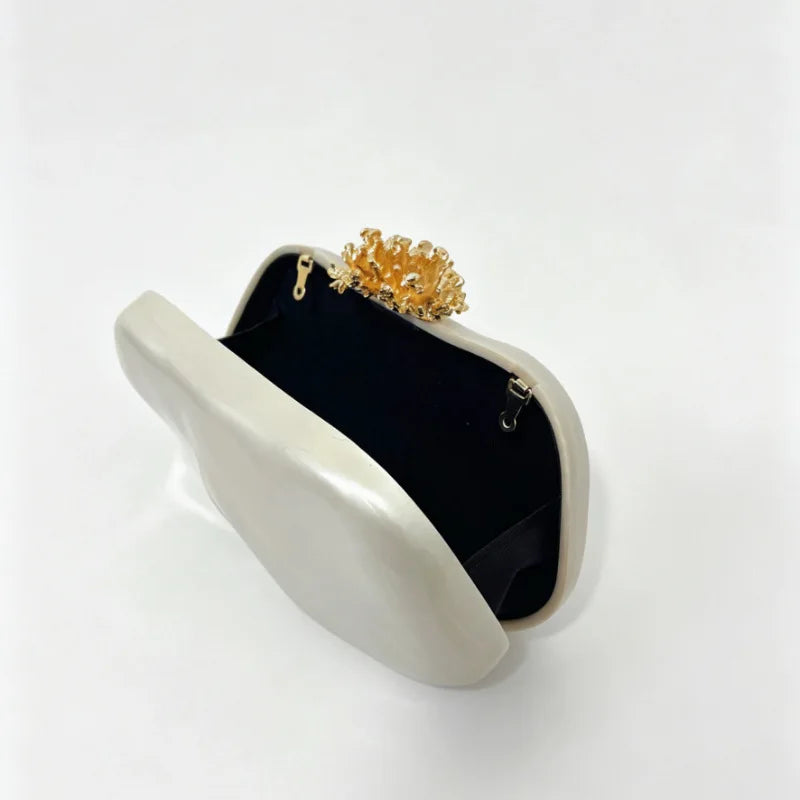 Crown-Clasp Evening Clutch