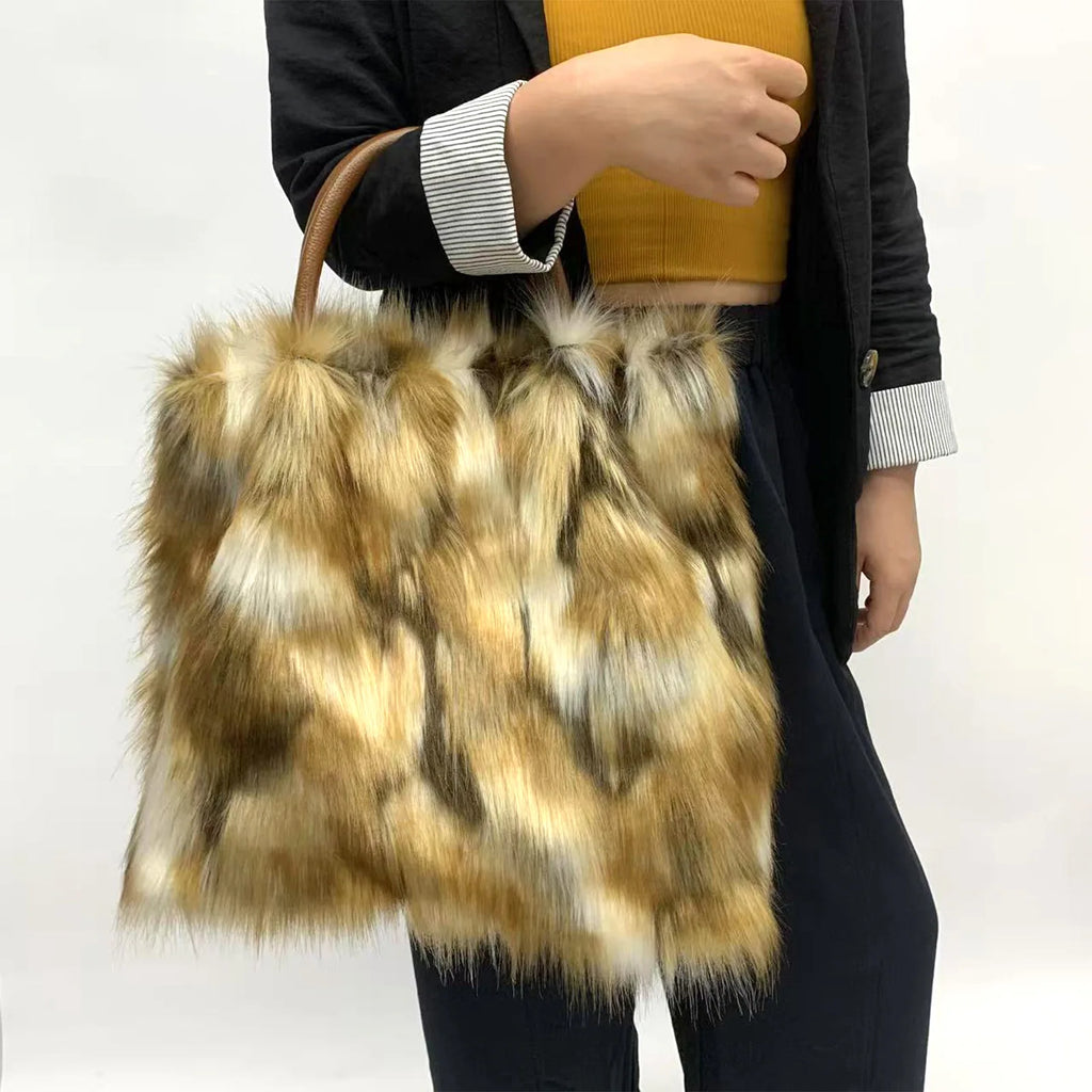 Shaggy Plush Tote Bag