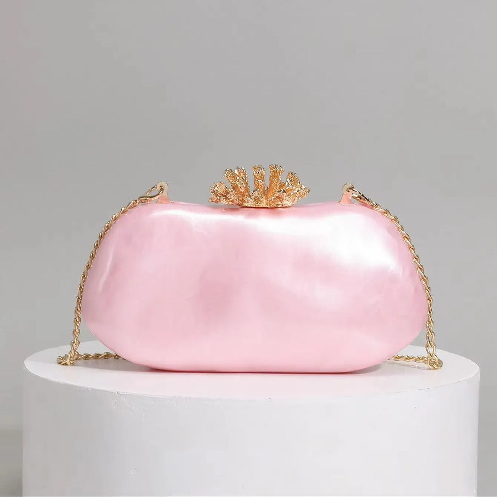 Crown-Clasp Evening Clutch